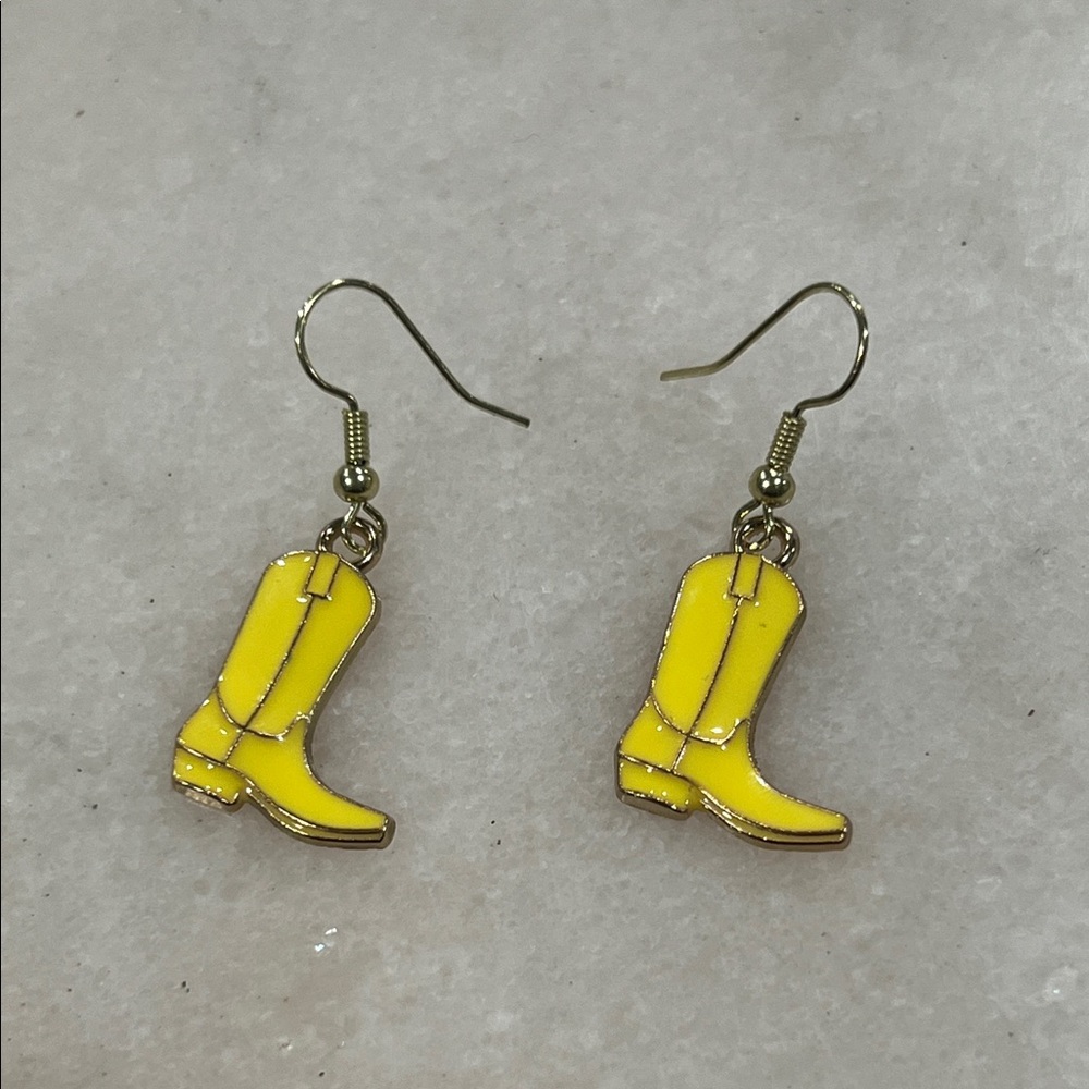 Yellow Boot Earrings